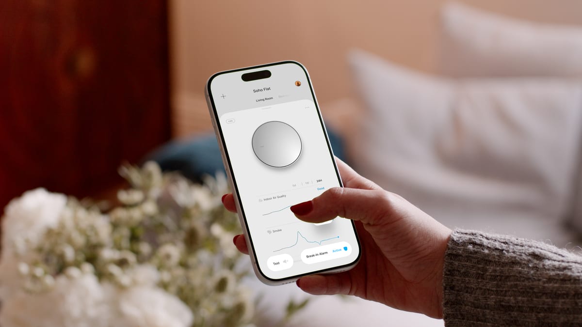 Phare Protect app showing live home air quality and detection data